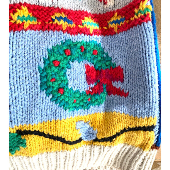 Countryside Classic - Vintage chunky hand knit christmas sweater women's size M - Picture 7 of 9